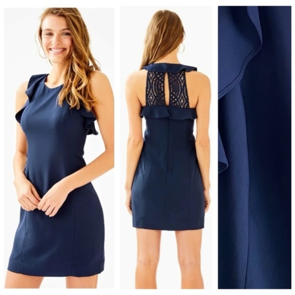 Lilly Pulitzer Navy Blue Britnee Stretch Shift Dress 4